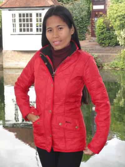 Red top barbour jacket